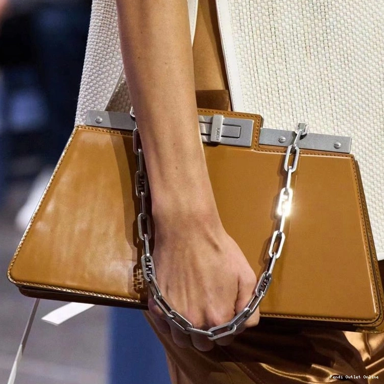 Affordable Fendi Peekaboo Medium Brown Leather In Bag Calf Cut 0718